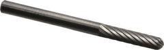 SGS Pro - 1/8" Cut Diam, 1/8" Shank Diam, Cylinder with Radius Head Single Cut Burr - Carbide, Radius End, 9/16" LOC, 1-1/2" OAL - Exact Tool & Supply