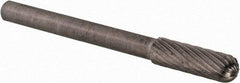 SGS Pro - 5/32" Cut Diam, 1/8" Shank Diam, Cylinder with Radius Head Single Cut Burr - Carbide, Radius End, 1/2" LOC - Exact Tool & Supply