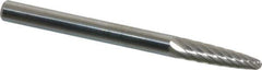SGS Pro - 1/8" Cut Diam, 1/8" Shank Diam, Tree with Radius Head Single Cut Burr - Carbide, Radius End, 1/2" LOC, 1-1/2" OAL - Exact Tool & Supply