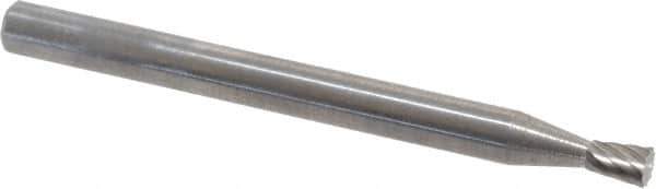 SGS Pro - 3/32" Cut Diam, 1/8" Shank Diam, Inverted Cone Head Single Cut Burr - Carbide, Flat End, 1/8" LOC, 1-1/2" OAL - Exact Tool & Supply
