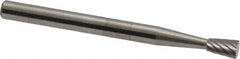 SGS Pro - 1/8" Cut Diam, 1/8" Shank Diam, Inverted Cone Head Single Cut Burr - Carbide, Flat End, 3/16" LOC, 1-1/2" OAL - Exact Tool & Supply