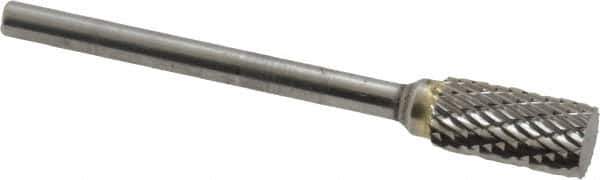 SGS Pro - 1/4" Cut Diam, 1/8" Shank Diam, Cylinder Head Double Cut Burr - Carbide, Flat End, 1/2" LOC, 2-1/4" OAL - Exact Tool & Supply