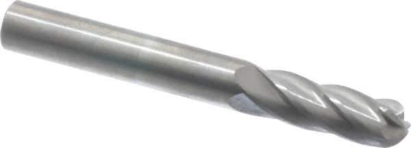 SGS Pro - 1/4" Cut Diam, 1/4" Shank Diam, Cylinder with Radius Head Single Cut Burr - Carbide, Radius End, 3/4" LOC, 2" OAL - Exact Tool & Supply