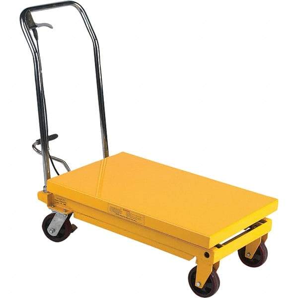 Wesco Industrial Products - 700 Lb Capacity Manual Hydraulic Post Lift Table - 37" to 35" Lift Height, 32" Platform Length x 19-1/2" Platform Width - Exact Tool & Supply