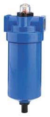 Parker - 3/8" Port, 11.28" High x 3.11" Wide, FRL Filter with Aluminum Bowl & Manual Drain - 40 SCFM, 250 Max psi, 175°F Max - Exact Tool & Supply