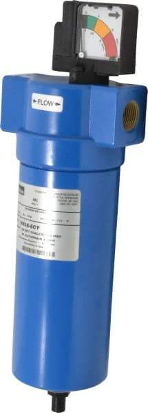 Parker - 3/4" Port, 14.14" High x 4.65" Wide, FRL Filter with Aluminum Bowl & Automatic Drain - 80 SCFM, 250 Max psi, 175°F Max - Exact Tool & Supply