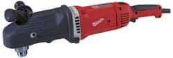 Milwaukee Tool - 1/2" Keyed Chuck, 450 & 1,750 RPM, Angled Handle Electric Drill - 13 Amps, 120 Volts, Reversible, Includes Side Handle - Exact Tool & Supply