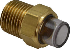 Trico - 1" Sight Diam, 1/2" Thread, 1-17/32" OAL, Viewport Sight Glass & Flow Sight - 7/8" Hex Head, With 3-D Lens - Exact Tool & Supply