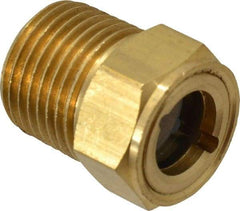 Trico - 1" Sight Diam, 1/2" Thread, 1-3/32" OAL, Viewport Sight Glass & Flow Sight - 7/8" Hex Head, With Baffle - Exact Tool & Supply
