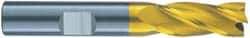 RobbJack - 7/16", 1" LOC, 7/16" Shank Diam, 2-3/4" OAL, 3 Flute, Solid Carbide Square End Mill - Single End, TiN Finish, Spiral Flute, 60° Helix, Centercutting, Right Hand Cut, Right Hand Flute, Series ST-360 - Exact Tool & Supply