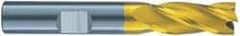 RobbJack - 7/16", 1" LOC, 7/16" Shank Diam, 2-3/4" OAL, 3 Flute, Solid Carbide Square End Mill - Single End, TiN Finish, Spiral Flute, 60° Helix, Centercutting, Right Hand Cut, Right Hand Flute, Series ST-360 - Exact Tool & Supply