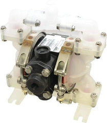 SandPIPER - 1/4" NPT, Nonmetallic, Air Operated Diaphragm Pump - Santoprene Diaphragm, Polypropylene Housing - Exact Tool & Supply