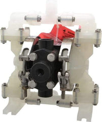 SandPIPER - 1/4" NPT, Nonmetallic, Air Operated Diaphragm Pump - PTFE Diaphragm, Polypropylene Housing - Exact Tool & Supply