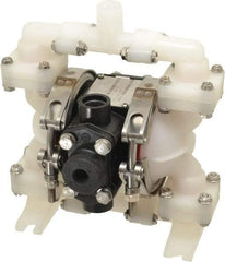 SandPIPER - 1/4" NPT, Nonmetallic, Air Operated Diaphragm Pump - Santoprene Diaphragm, Kynar Housing - Exact Tool & Supply
