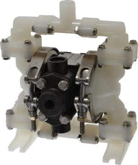 SandPIPER - 1/4" NPT, Nonmetallic, Air Operated Diaphragm Pump - PTFE Diaphragm, Kynar Housing - Exact Tool & Supply