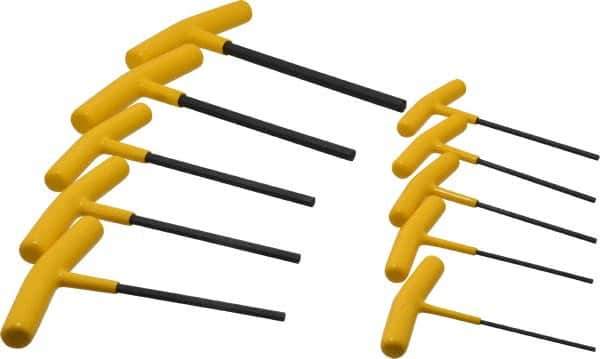 Bondhus - 10 Piece T-Handle Hex Key Set - Hex Range 3/32 to 3/8", Protanium High Torque Steel - Exact Tool & Supply