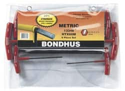 Bondhus - 6 Piece T-Handle Hex Key Set - Exact Tool & Supply