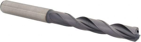 Kennametal - 9/32" 140° Solid Carbide Jobber Drill - TiAlN Finish, Right Hand Cut, Spiral Flute, Straight Shank, 3.5827" OAL, Standard Point - Exact Tool & Supply