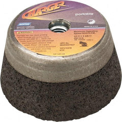 Norton - 4" Diam, 2" Overall Thickness, 16 Grit, Type 11 Tool & Cutter Grinding Wheel - Very Coarse Grade, Zirconia Alumina, Q Hardness, 9,070 RPM - Exact Tool & Supply
