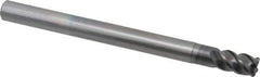 OSG - 8mm, 4 Flute, Single End, Solid Carbide, 1mm Corner Radius End Mill - 100mm OAL, 45° Helix, Right Hand Flute, 12mm LOC, Right Hand Cut, 24mm Extended Reach - Exact Tool & Supply