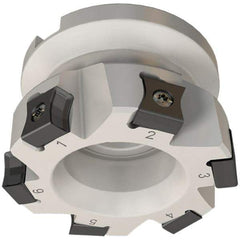Iscar - 6 Inserts, 63mm Cut Diam, 22mm Arbor Diam, 10mm Max Depth of Cut, Indexable Square-Shoulder Face Mill - 0/90° Lead Angle, 40mm High, LN.. 1106 Insert Compatibility, Series TangMill - Exact Tool & Supply