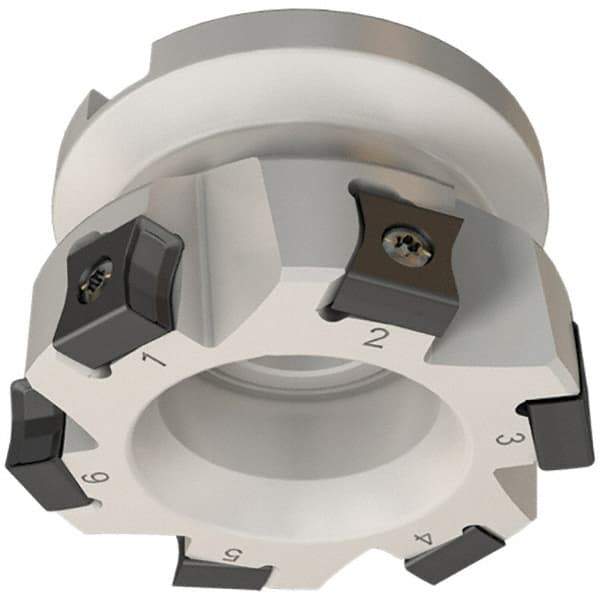 Iscar - 9 Inserts, 63mm Cut Diam, 22mm Arbor Diam, 10mm Max Depth of Cut, Indexable Square-Shoulder Face Mill - 0/90° Lead Angle, 40mm High, LN.. 1106 Insert Compatibility, Series TangMill - Exact Tool & Supply