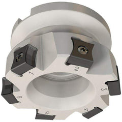 Iscar - 9 Inserts, 63mm Cut Diam, 22mm Arbor Diam, 10mm Max Depth of Cut, Indexable Square-Shoulder Face Mill - 0/90° Lead Angle, 40mm High, LN.. 1106 Insert Compatibility, Series TangMill - Exact Tool & Supply