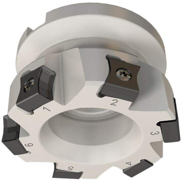 Iscar - 8 Inserts, 80mm Cut Diam, 27mm Arbor Diam, 10mm Max Depth of Cut, Indexable Square-Shoulder Face Mill - 0/90° Lead Angle, 50mm High, LN.. 1106 Insert Compatibility, Series TangMill - Exact Tool & Supply