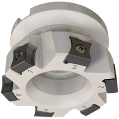 Iscar - 8 Inserts, 80mm Cut Diam, 27mm Arbor Diam, 10mm Max Depth of Cut, Indexable Square-Shoulder Face Mill - 0/90° Lead Angle, 50mm High, LN.. 1106 Insert Compatibility, Series TangMill - Exact Tool & Supply