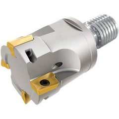 Iscar - 25mm Cut Diam, 10mm Max Depth of Cut, 35mm OAL, Indexable Square Shoulder End Mill - HM90 AP.. 1003.. Inserts, M12 Modular Connection, 90° Lead Angle, Through Coolant, Series Heli2000, Multimaster - Exact Tool & Supply