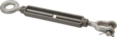 Made in USA - 2,200 Lb Load Limit, 1/2" Thread Diam, 6" Take Up, Stainless Steel Jaw & Eye Turnbuckle - 7-1/2" Body Length, 3/4" Neck Length, 13" Closed Length - Exact Tool & Supply