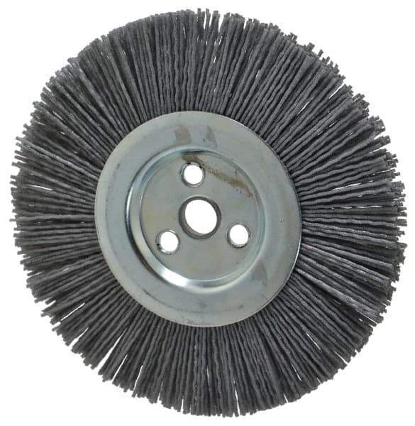 Dico - 6" OD, 5/8" Arbor Hole, Crimped Nylon Wheel Brush - 3/8" Face Width - Exact Tool & Supply