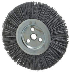 Dico - 6" OD, 5/8" Arbor Hole, Crimped Nylon Wheel Brush - 3/8" Face Width - Exact Tool & Supply