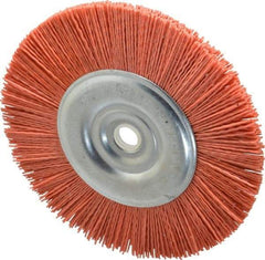 Dico - 6" OD, 5/8" Arbor Hole, Crimped Nylon Wheel Brush - 3/8" Face Width - Exact Tool & Supply