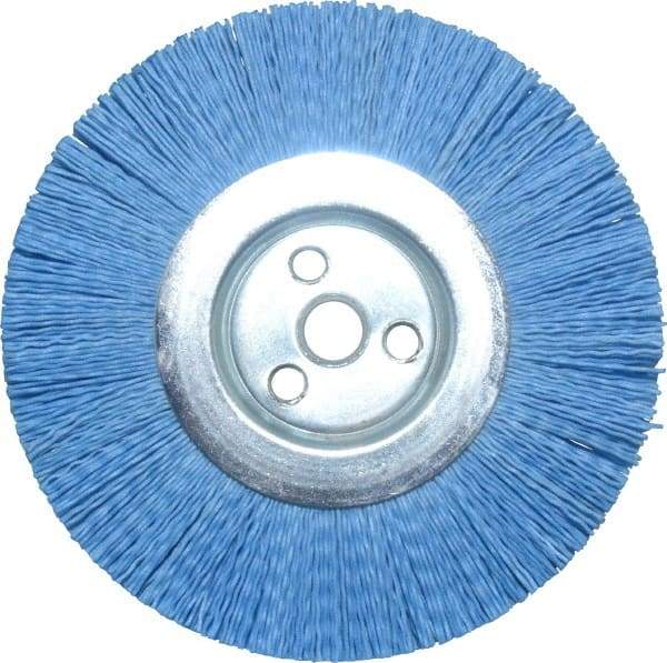 Dico - 6" OD, 5/8" Arbor Hole, Crimped Nylon Wheel Brush - 3/8" Face Width - Exact Tool & Supply