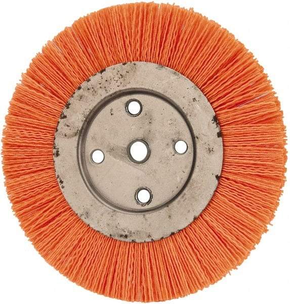 Dico - 8" OD, 5/8" Arbor Hole, Crimped Nylon Wheel Brush - 3/8" Face Width - Exact Tool & Supply