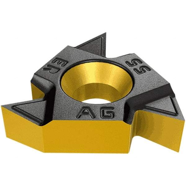 Iscar - 22ER External Right Hand 5 UN Laydown Threading Insert - Grade IC250, TiCN/TiN Coated Carbide, 12.7mm Inscribed Circle - Exact Tool & Supply