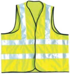 OccuNomix - Size 3XL High Visibility Yellow Solid General Purpose Vest - 52 to 54" Chest, ANSI 107-2015, Hook & Loop Closure, Polyester - Exact Tool & Supply