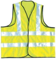 OccuNomix - Size 5XL High Visibility Yellow Solid General Purpose Vest - 60 to 62" Chest, ANSI 107-2015, Hook & Loop Closure, Polyester - Exact Tool & Supply