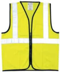 OccuNomix - Size 5XL High Visibility Yellow Solid General Purpose Vest - 60 to 62" Chest, ANSI 107-2015, Zipper Closure, Polyester - Exact Tool & Supply
