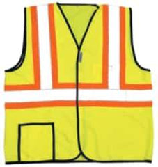 OccuNomix - Size 4XL High Visibility Yellow Solid General Purpose Vest - 56 to 58" Chest, ANSI 107-2015, Hook & Loop Closure, 2 Pockets, Polyester - Exact Tool & Supply