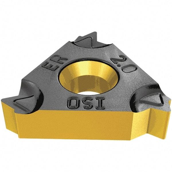 Iscar - 16EL External Left Hand ISO Laydown Threading Insert - Grade IC250, TiCN/TiN Coated Carbide, 9.53mm Inscribed Circle - Exact Tool & Supply