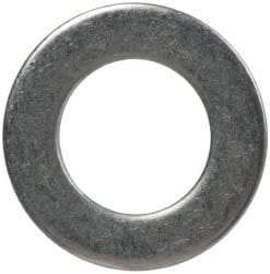 Made in USA - #8L Screw, Grade 300 Stainless Steel Standard Flat Washer - 0.169" ID x 0.304" OD, 0.016" Thick, Passivated Finish, Meets Military Specifications - Exact Tool & Supply