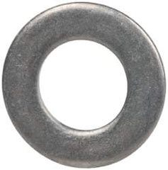 Made in USA - #10L Screw, Grade 300 Stainless Steel Standard Flat Washer - 0.195" ID x 0.354" OD, 0.032" Thick, Passivated Finish, Meets Military Specifications - Exact Tool & Supply