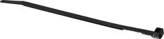 Made in USA - 8.7" Long Black Nylon Standard Cable Tie - 120 Lb Tensile Strength, 1.93mm Thick, 52.3mm Max Bundle Diam - Exact Tool & Supply
