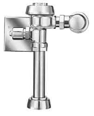 Sloan Valve Co. - 1-1/2" Spud Coupling, 1" Pipe, Closet Automatic Flush Valve - Handle Opening, 3.5 Gal per Flush, Metal Cover, Powered by Electrical Line with 24 Volt Step Down Transformer - Exact Tool & Supply
