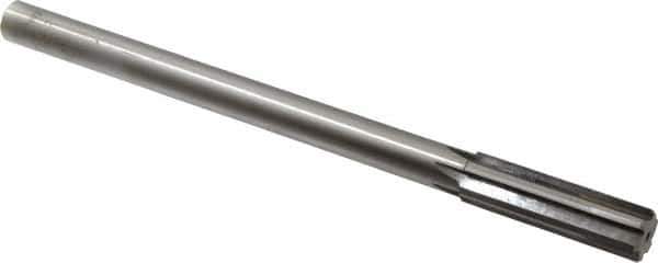 Made in USA - 0.662" Carbide-Tipped 6 Flute Chucking Reamer - Straight Flute, 9/16" Straight Shank, 2-1/4" Flute Length, 9" OAL - Exact Tool & Supply