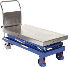 Vestil - 1,500 Lb Capacity Hydraulic Scissor Elevating Cart - 19" to 68" Lift Height, 47-1/2" Platform Length x 24" Platform Width - Exact Tool & Supply