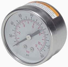 Parker - Stainless Steel FRL Pressure Gauge - Use with PB11/PR10 - Exact Tool & Supply