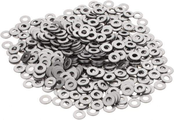 Made in USA - #3 Screw, Grade AN960 Stainless Steel Standard Flat Washer - 0.105" ID x 1/4" OD, 0.032" Thick, Passivated Finish, Meets Military Specifications - Exact Tool & Supply